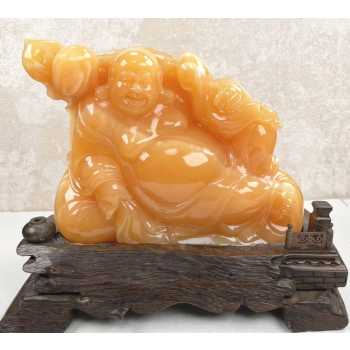印尼金田黃如意彌勒財神（A655）